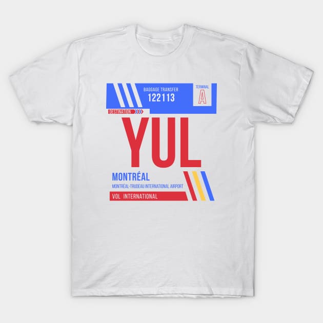 Montreal (YUL) Airport Code Baggage Tag T-Shirt by SLAG_Creative